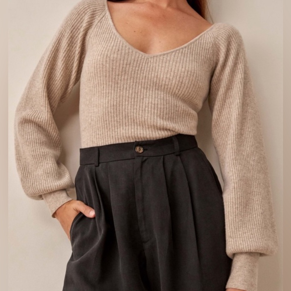 Reformation Hart Cashmere Sweater in Oatmeal